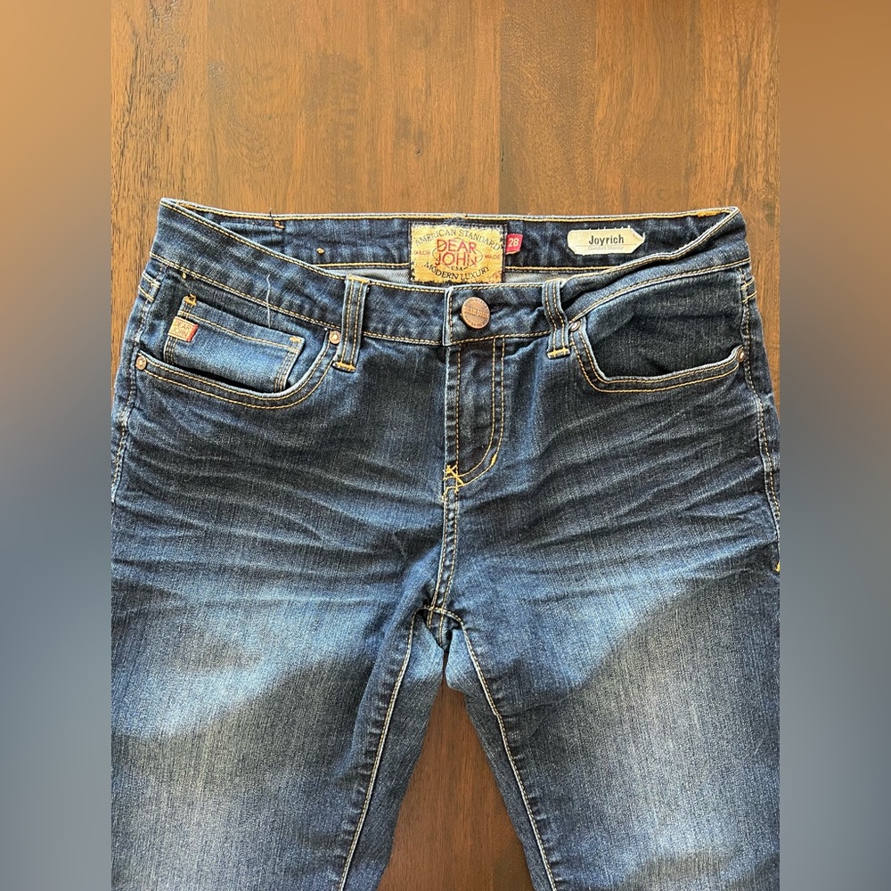 Dear John Joyrich Comfort Skinny Jeans Mid Rise Dark Wash 28 (29 inseam)